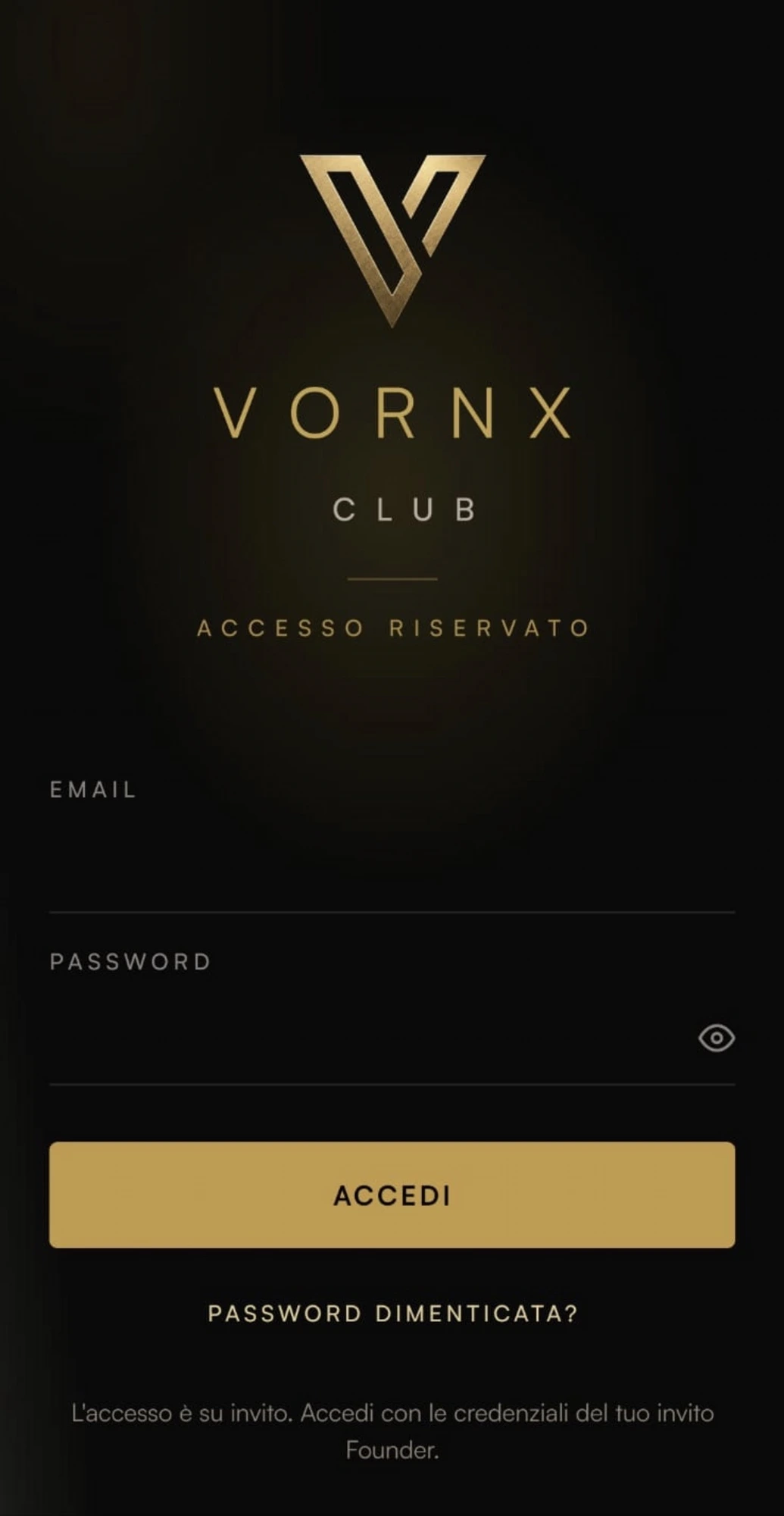 VORNX Club — accesso riservato