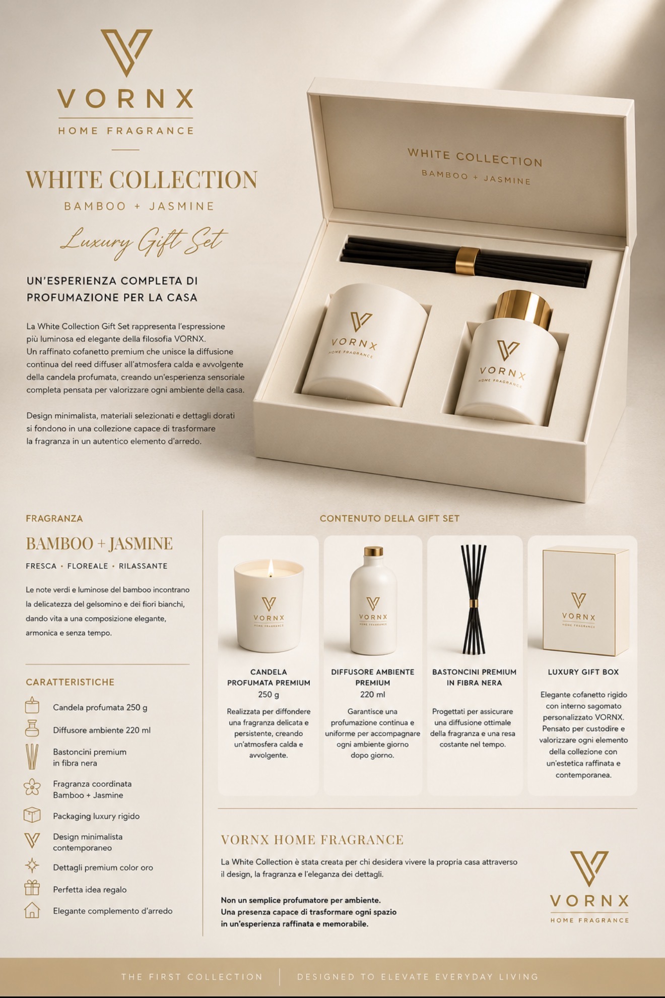 White Medium Collection — Bamboo + Jasmine